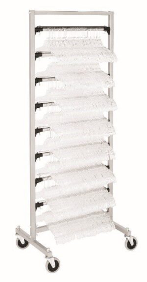 Mobile Collection Rack for Hanger Management, 8 Hanger Bar Capacity 24" Bars
