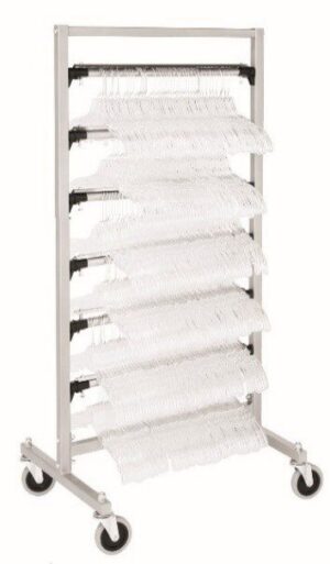 Mobile Collection Rack for Hanger Management, 6 Hanger Bar Capacity